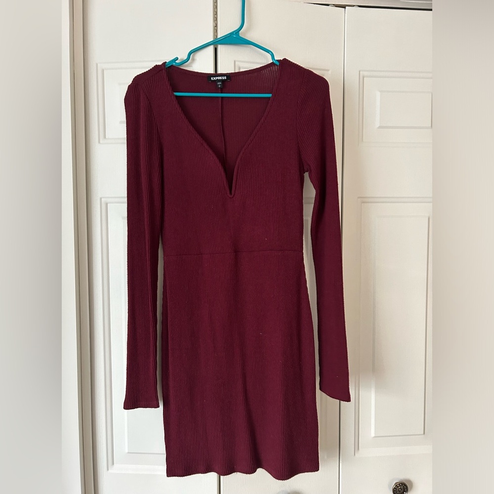 Maroon sweater dress from Express